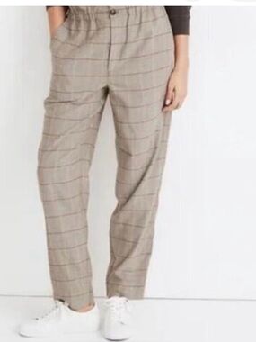 Madewell Paperbag Tapered Pants‎ in Glen Plaid 14